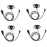 Multi 4 pack Motorola TLKR T62, XT180, XT185, T82 Extreme D Shaped Earpiece with Inline PTT