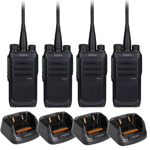 Hytera BD505 UHF/VHF Digital Two Way Radio - Quad Pack