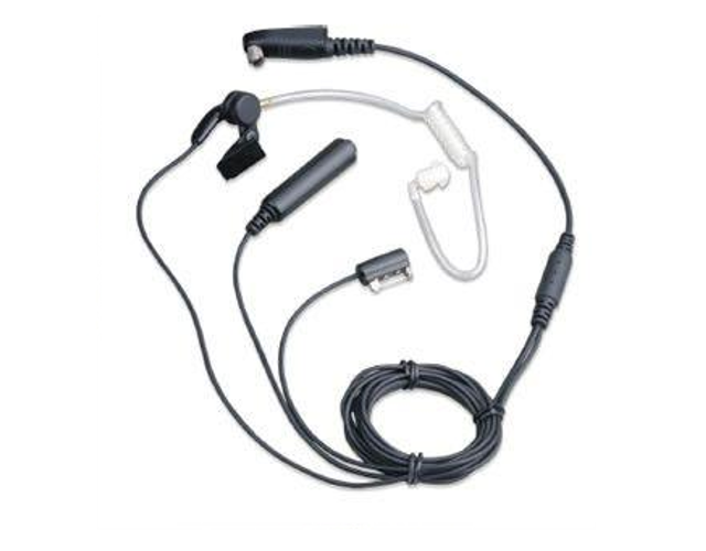 Hytera PD700 EAN18 3-wire Surveillance Earpiece with Transparent Acoustic Tube (Black)