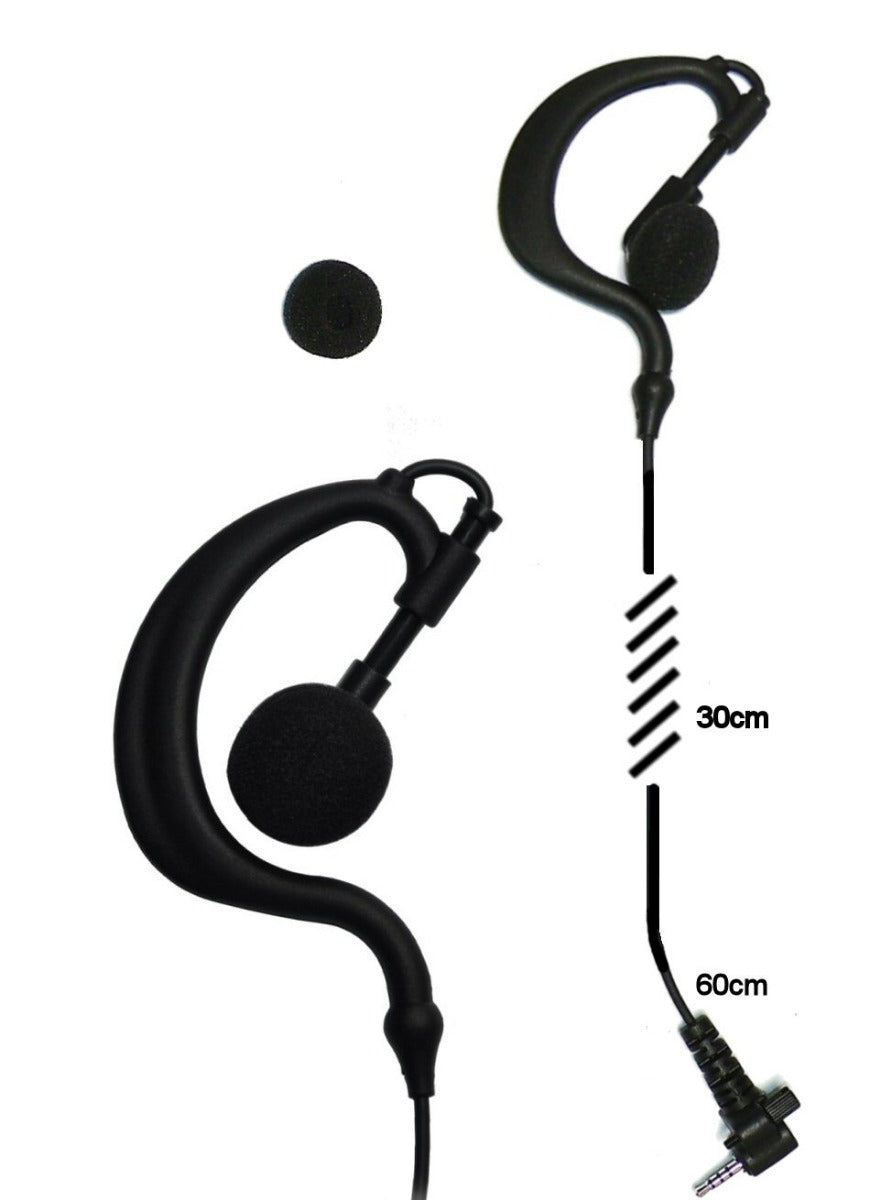 Listen Only Earpiece G shape with coil cable