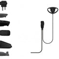 D Shape with Inline PTT and Lapel Mic For Motorola Kenwood Icom & Vertex Radios