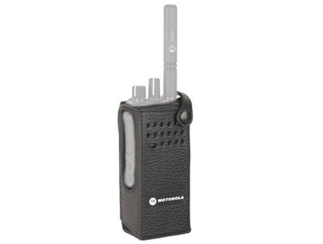 Motorola Series DP4000 PMLN5839A Hard Leather Carry Case with 3" Fixed Belt Loop for Non Display Radio