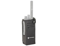 Motorola Series DP4000 PMLN5839A Hard Leather Carry Case with 3" Fixed Belt Loop for Non Display Radio