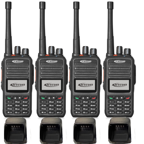 Kirisun DP480 Digital Portable Two Way Radio - Quad Pack