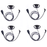 Multi 4 pack Motorola TLKR T62, XT180, XT185, T82 Extreme D Shaped Earpiece with Inline PTT