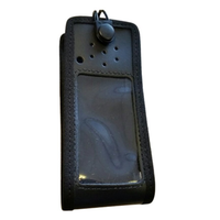 Peter Jones Soft Leather Case with D-Rings and Belt Loop - DP4800/e Motorola Two Way Radio
