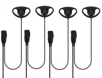 Quad Pack x4 D Shaped Earpiece with Inline PTT For Motorola XT420 & XT460 & R2 & DP1400