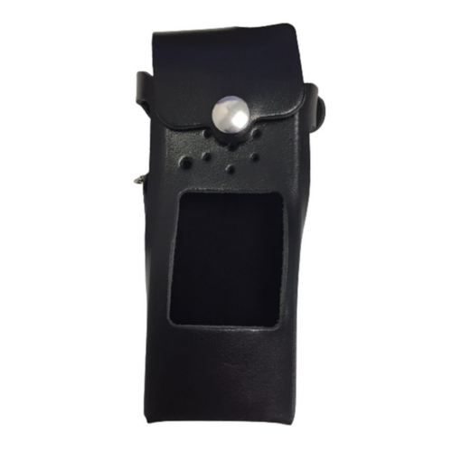 Peter Jones Hard Leather Case with Flap, D-Rings and Belt Loop - For DP4600/e Motorola Two Way Radio