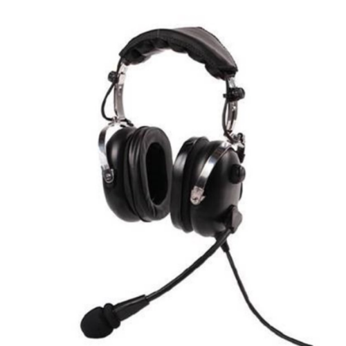 Ear Defending Headset with Boom Mic and PTT on Cup
