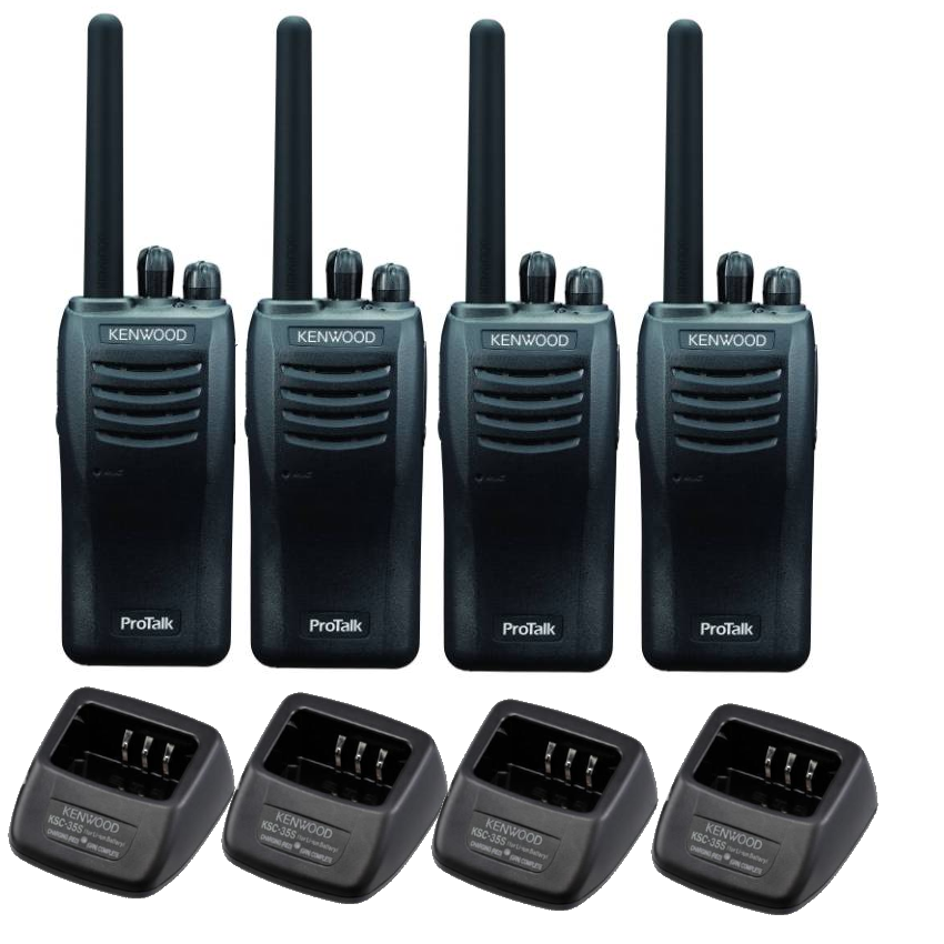 Kenwood TK-3501 Pro Talk Walkie Talkie Two Way Radio - Quad Pack