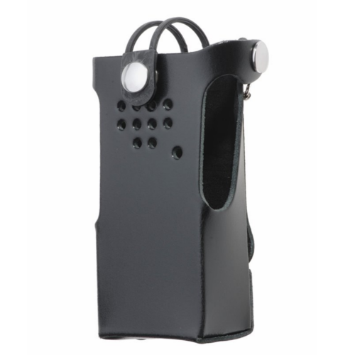 Peter Jones Hard Leather Case with D-Rings and Belt Loop - GP340 Motorola Two Way Radio