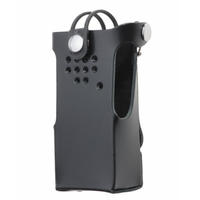 Peter Jones Hard Leather Case with D-Rings and Belt Loop - GP340 Motorola Two Way Radio