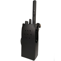 Peter Jones Hard Leather Case with Flap, D-Rings and Belt Loop - For R7 Series Motorola Two Way Radio (Large Battery)