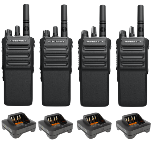 Motorola R7a Non-Keypad Portable Digital Two Way Radio - Quad Pack