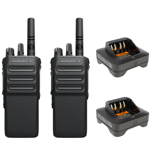 Motorola R7a Non-Keypad Portable Digital Two Way Radio - Twin Pack