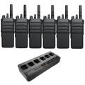 Motorola R7a Non-Keypad Portable Digital Two Way Radio - Six Pack