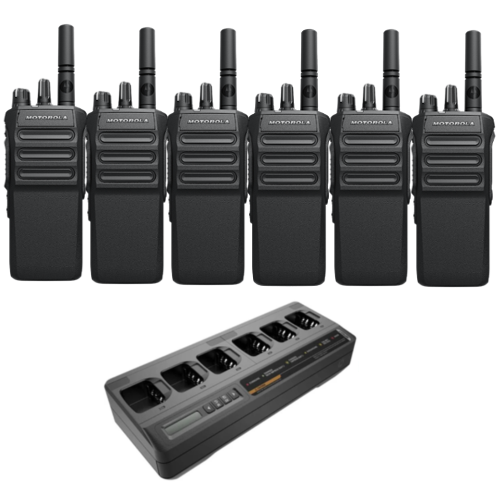 Motorola R7a Non-Keypad Portable Digital Two Way Radio - Six Pack
