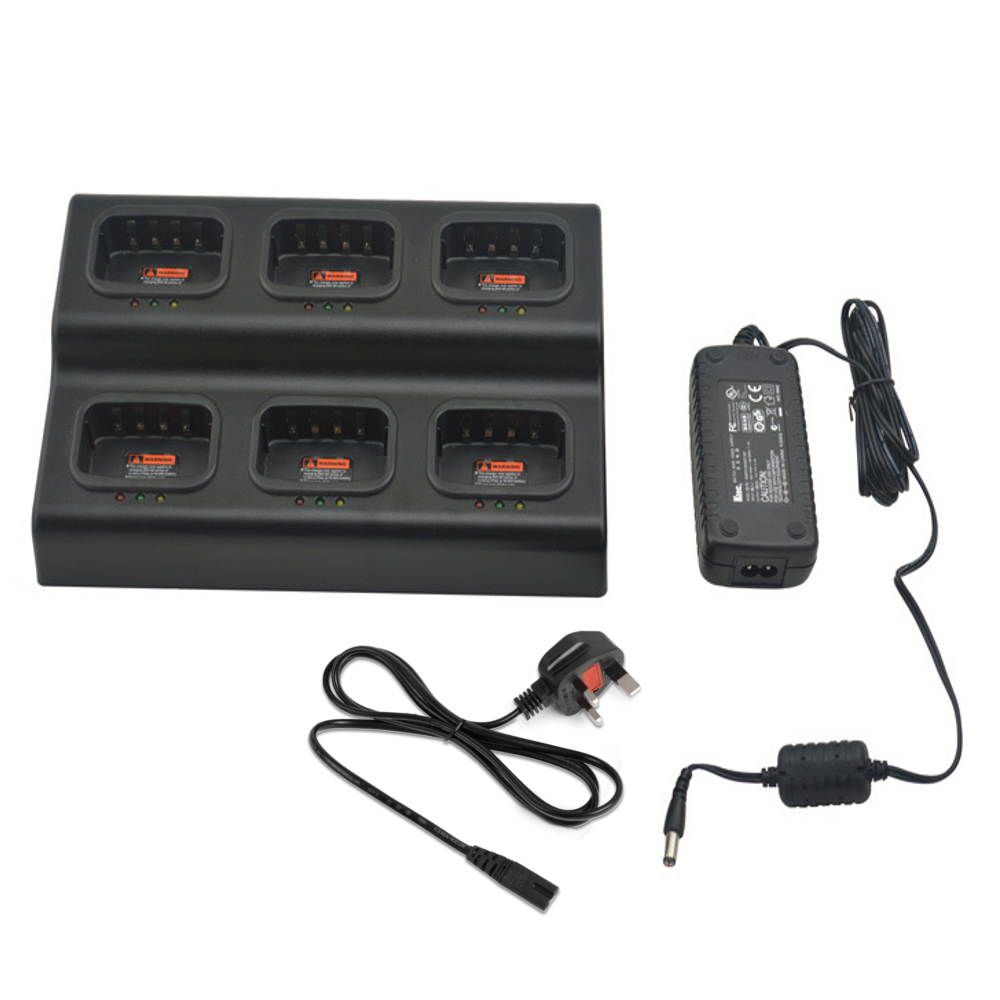 Kirisun DP485 /DP480 Six Bank Multi-Unit Charger - UK Plug
