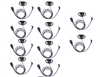 Multi 10 pack Motorola TLKR T60, XT180, XT185,  T82 - D Shaped Earpiece with Inline PTT