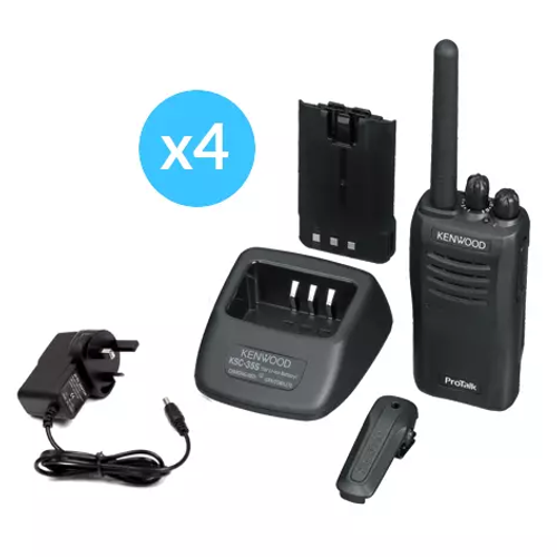 Kenwood TK-3501 Pro Talk Walkie Talkie Two Way Radio - Quad Pack